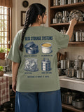 Desi Storage Systems oversized tee in sage, back print shown on model - Matchbox Society Drop 01