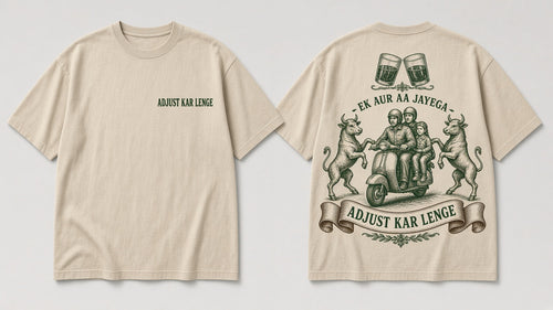 Adjust Kar Lenge artwork - front chest and back print design, Matchbox Society