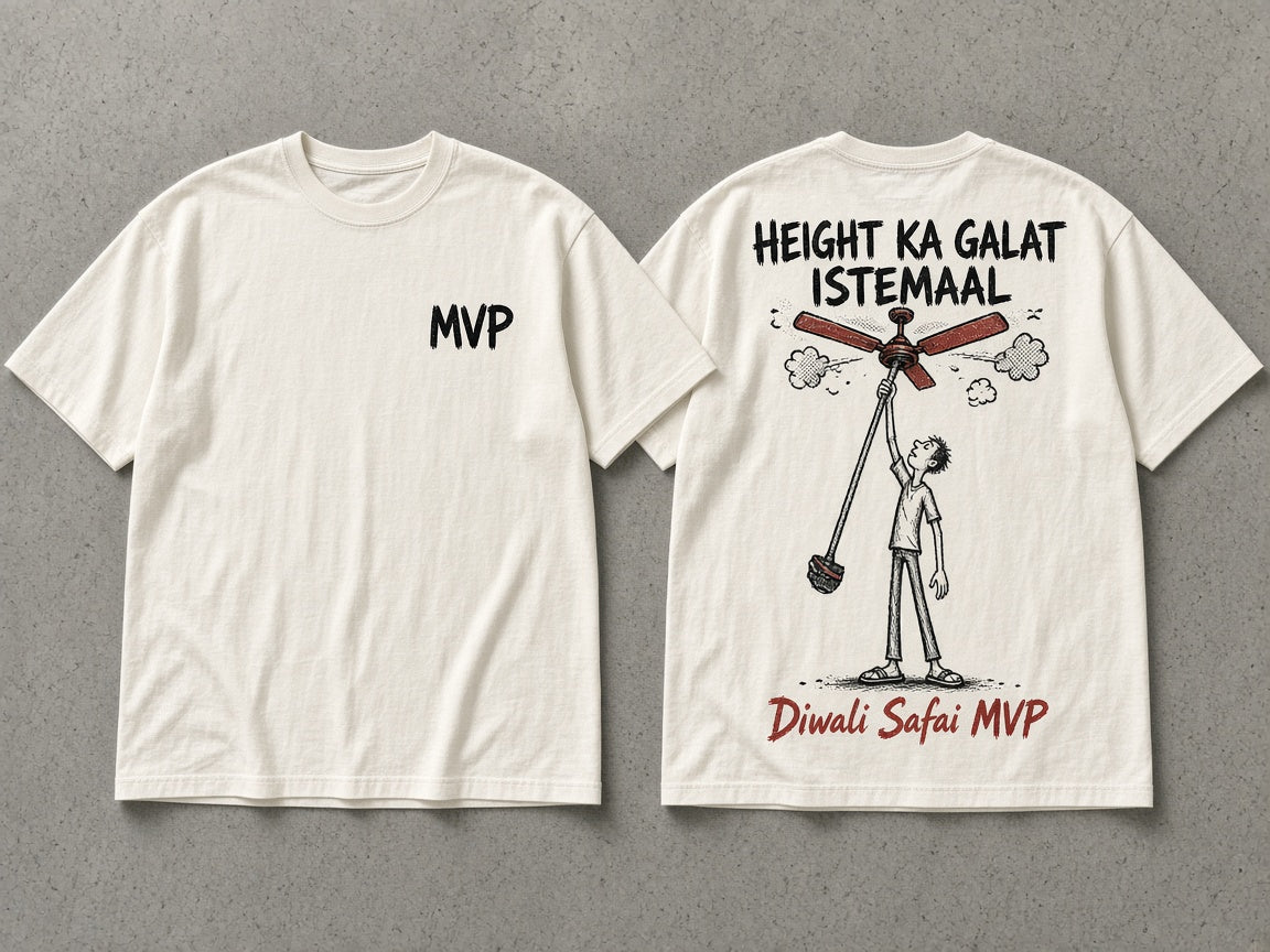 Height Ka Galat Istemaal artwork - front chest and back print design, Matchbox Society
